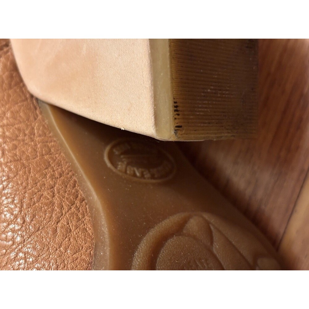 Boho Kork-Ease Leather Ankle Strap Wedge Booties Brown US 10 EU 42 Round Toe - Picture 7 of 15